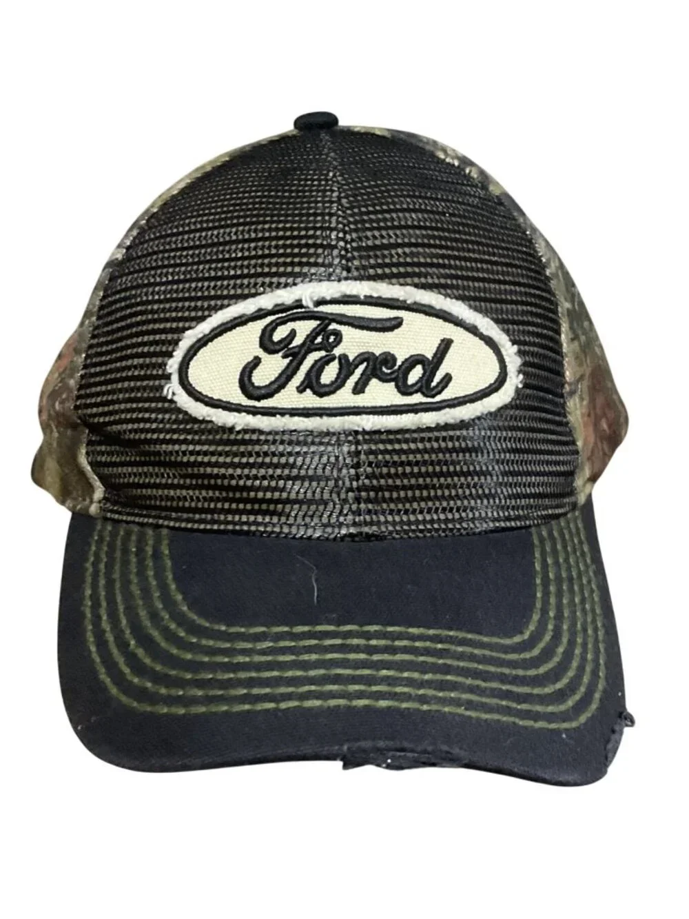 NWOT Ford Camo Mesh Trucker Hat L/XL By Paramount Outdoors Cotton Blend